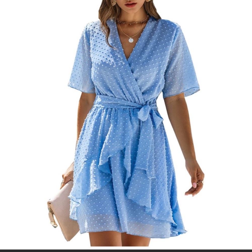 XL Blue/White Polka Dot BTFBM Dress